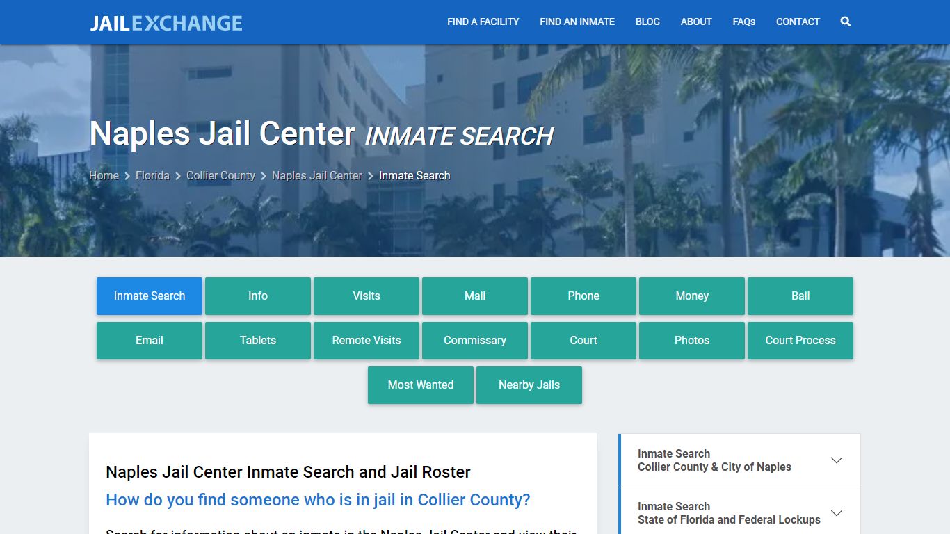 Inmate Search: Roster & Mugshots - Naples Jail Center, FL